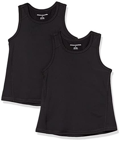 lot 1304 image: Girls Active Tank, Pack of 2, Black, 4-5 Retail $18.00
