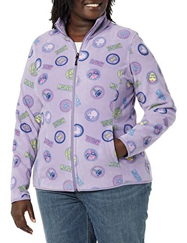 lot 1294 image: Amazon Essentials Womens Disney PF Full-Zip Mock Jackets, Marvel Logo Icon Print, Medium Retail $10.70