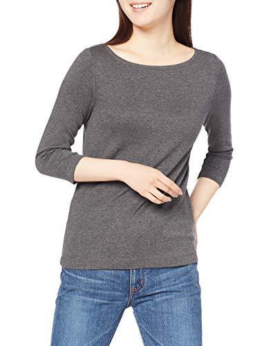 lot 1292 image: Amazon Essentials Womens Slim-Fit 34 Sleeve Solid Boat Neck T-Shirt, Charcoal Heather, XX-Large Retail $8.59