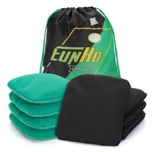 lot 1025 image: EunHo Dual Sided Cornhole Bags Set of 8 Regulation Professional Size (6�6 in)Weight (16 oz), Sticky and Slick Side Bean Bags for Tossing Game, All Weather Pro Corn Hole Bags with Tote Bag Retail $33.95