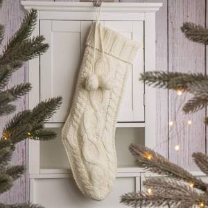 lot 1035 image: 24 L White Knitted Acrylic wCotton Lined Christmas Stocking with Oversize Christmas Stocking for Christmas Party Home Decoration