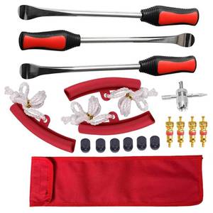 lot 1042 image: Tire Lever Tool Spoon and Wheel Rim Protectors Tool Kit for Motorcycle Dirt Bike Lawn Mower Tire Changing Tools Kit Dirt Bike Touring Set Retail $19.65