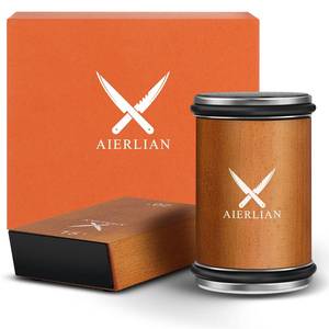 lot 1061 image: AIERLIAN Knife Sharpener Tool, Rolling Knife Sharpener Kit, Knife Sharpening with Diamonds and Ceramic for Steel of Any Hardness, Kitchen knife Sharpener with 15 & 20 Degree Magnetic Angle(Brown) Retail $44.99