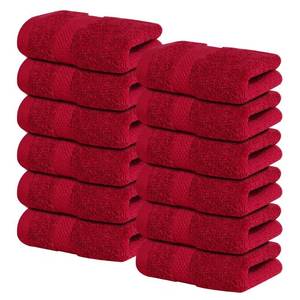 lot 1080 image: Infinitee Xclusives Premium Wash Cloths for Showering 13x13 �� 100% Cotton Washcloths Pack of 9, Soft and Absorbent Face Towels for Bathroom Wash Clothes, Gym, and Spa Burgundy Retail $14.59
