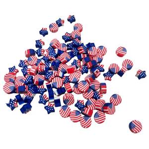 lot 1088 image: 100 Pcs Polymer Clay Beads Mixed Heishi Spacer Beads Supplies for DIY Bracelet Earring Necklace Jewelry Making (American Flag) Retail $9.99