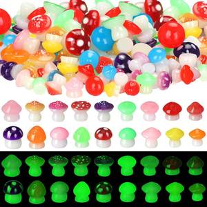 lot 1089 image: RoundFunny 126 Pcs Tiny Resin Mushrooms Luminous Mini Mushrooms for Craft Glow in The Dark Mushroom Figurines Garden Mushrooms Colorful Mushroom Statue for Indoor Outdoor DIY Micro Bonsai Landscape Retail $17.49