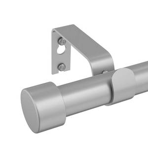 lot 1091 image: Curtain Rod 18 to 48 Single Curtain Rod Silver 1 Inch Window Curtain Rods with Cylindrical Finials Adjustable Length IndoorOutdoor Curtain Rod Modern Room Divider Curtain Rods Retail $14.99