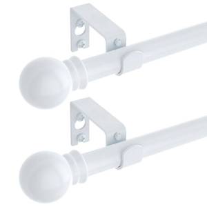 lot 1098 image: GXOACKJ 2 Pack White Curtain Rods for windows 32 to 48 inch, 58 inch Decorative Curtain Rod Set, Splicing Heavy Duty Metal Curtain Rod with Brackets Retail $21.24