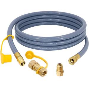 lot 1100 image: 12 Feet 12-Inch Natural Gas Hose with Quick Connect Fitting for BBQ, Grill, Pizza Oven, Patio Heater and More NG Appliance, Propane to Natural Gas Conversion Kit - CSA Certified Retail $49.99