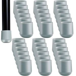 lot 1113 image: 36 Pieces 78 Inch Folding Chair Leg Caps Heavy-Duty Plastic Chair End Caps Non-Marring Furniture Glides Round Hardwood Floor Protectors (Grey) Retail $19.99