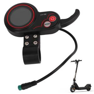 lot 1133 image: equlup Electric Scooter LCD Display Meter, 22.2mm LH-100 Electric Bike Thumb Throttle with LCD Display 5P Waterproof Connector Control Panel for 24V 36V 48V 60V Retail $25.84