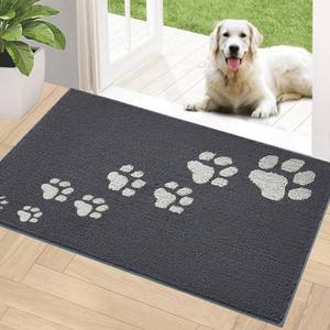 lot 1150 image: Timo Indoor Door Mat, Front Door Mat 32x40 Non-Slip Rubber Backing Absorbent Resist Dirt Entrance Rug, Washable Low-Profile Inside Entry Door Rugs for Entryway, Dog Door Mat, Grey Retail $51.78