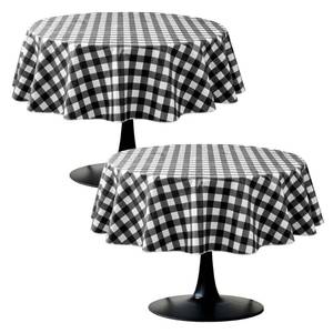 lot 1155 image: Nasitos 2 Pack Checkered Round Tablecloth 60 Inch-Waterproof Oil & Spill Proof Washable Wipeable Table Cloth, Black and White Plastic Table Cover Flannel Backed for Dining, Party, Outdoor, Picnic Retail $20.72