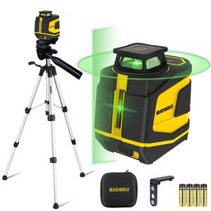 lot 1156 image: ASOBRIS 360° Laser-Level-with-Tripod Self-Leveling, Green Cross Line Laser with Horizontal Vertical Beam, Laser Tool for Picture Hanging Construction Floor Tile Wall, Carrying Pouch Battery Included Retail $63.99