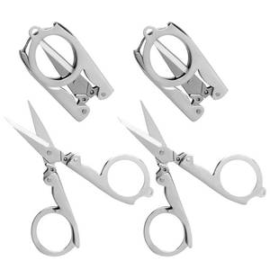 lot 1162 image: Folding Scissors, 4Pcs Stainless Steel Small Scissors Pocket Portable Foldable Travel Scissors Tiny Mini Craft Cutter Retail $9.99