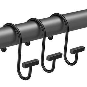 lot 1169 image: Bathway Shower Curtain Hooks, Black Shower Curtain Rings Rust Proof, 12PCS Shower Hooks for Shower Curtain, T-Bar Design Convenient Elegant Shower Curtain Hangers for Bathroom Kitchen Wardrobe Retail $12.49