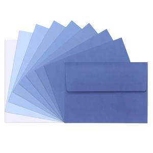 lot 1178 image: 36-Pack Indigo Blue 5x7 Envelopes Self Seal A7 Envelopes, Gradient Colored Envelopes, Fade Out Indigo Blue Envelopes, 5x7 Mailing Envelopes for Invitations, Letters, Photos, Thank You Cards, Wedding Retail $9.98