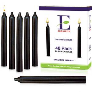 lot 1179 image: Black Candles for Spells - Black Spell Candles - 48 Pack, Unscented 5 H X 12 D, No Smoke for Spell, Chime, Birthdays, Parties, Wicca Wiccan Supplies - Free Candle Spells E-Book Retail $21.24