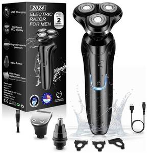 lot 1180 image: Electric Razor for Men, 2024 Men��s Electric Shavers Rotary ReplacementWaterproofRechargeable, Electric Shaver for Men Cordless Floating Head Replaceable Blades, Portable Travel Razor Idea Men Gift Retail $39.99