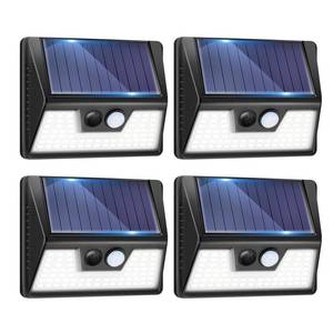 lot 1183 image: vighep 4 Pack Solar Motion Lights Outdoor, Waterproof Fence Lights Solar Powered with 3 Lighting Mode, Cold White LED Step Lights for Outside Wall Yard Deck Stairs Garden - Black Retail $24.99