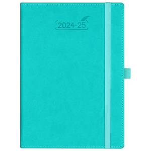 lot 1184 image: BEZEND Planner 2025 Starts from Now, 18 Months (July24-Dec25) Turquoise 5.8 x 8.5, Academic Year Planner, Daily Weekly and Monthly Calendar with Pen Holder, Vegan Leather Hard Cover Retail $27.49