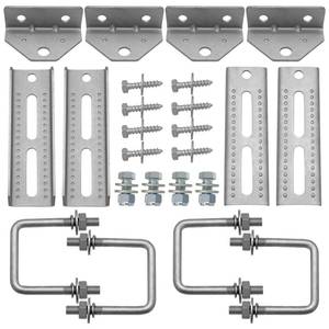 lot 1191 image: TENGBASE 4 Pack 8 Swivel Bunk Bracket Kit with Hardware, for Trailer Hardware, Suitable for 3x3 Boat Trailer Crossmember, Cross Components Retail $52.99