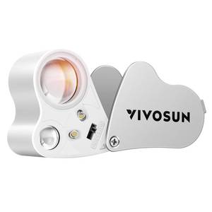 lot 1230 image: VIVOSUN 30X 60X Illuminated Jewelers Loupe Foldable Magnifier with LED Light for Jewelry Gems Watches Coins Stamps Antiques White retail $11.99
