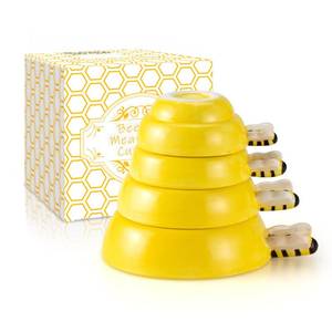 lot 1232 image: Cute Measuring Cups - Ceramic Measuring Cups for LiquidDry Ingredients  Bee Kitchen D�cor for Home  Cooking  Baking Gadgets, Perfect First Home Essentials  Beehive Measuring Cup Set, 4 Piece - Retail $12.75