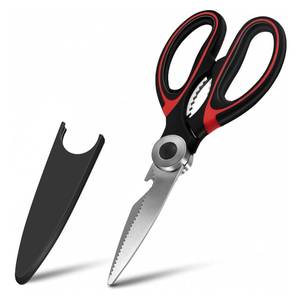 lot 1234 image: Urbanstrive Heavy Duty Kitchen Shears with Protective Sheath Kitchen Meat Scissors, Dishwasher Safe Cooking Scissors, for Chicken, Poultry, Fish, Herbs, BlackRed
