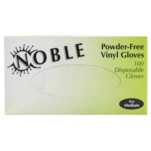 lot 1243 image: Noble Products 100 Pcs Disposable Vinyl Gloves Latex Free Powder Free Clear Gloves for Cleaning Cooking Beauty Dishwashing Transparent (Medium) Retail $10.21