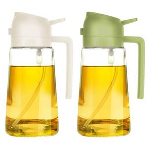 lot 1244 image: TrendPlain 16oz Olive Oil Dispenser Bottle for Kitchen - 2 in 1 Oil Dispenser and Oil Sprayer for Cooking, Air Fryer, Salad, BPA-Free 470ml Olive Oil Sprayer White&Green Retail $22.49