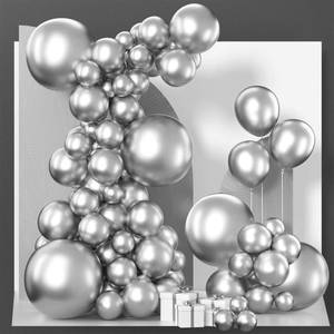 lot 1259 image: PartyWoo Metallic Silver Balloons, 140 pcs Silver Metallic Balloons Different Sizes Pack of 18 Inch 12 Inch 10 Inch 5 Inch Silver Balloons for Balloon Garland Arch as Party Decorations, Silver-G102 Retail $12.49