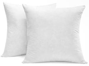 lot 1261 image: SNUG&COZY Luxury Goose Down Feather Pillow Inserts - 20x20IN, Double Layered Down-Proof Design, Ultra-Soft Cover, High Fill Weight, Pack of 2, White Retail $39.99