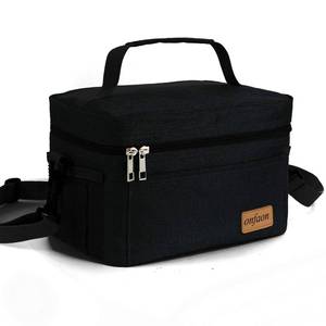 lot 1284 image: Lunch Bag for MenWomen, Insulated Reusable Lunch Box Leakproof Cooler Tote Bag Freezable with Adjustable Shoulder Strap for Office Work Picnic Beach(Black) Retail $13.28