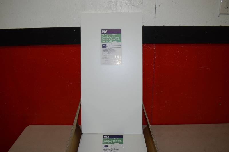 lot 19 image: 5 White Shelf Boards