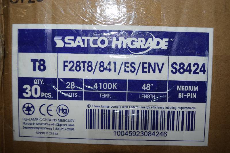lot 273 image: 30 Satco Hygrade T8 Bulbs