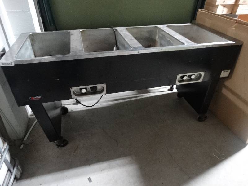 lot 248 image: Eagle electric 4 well steam table on wheels