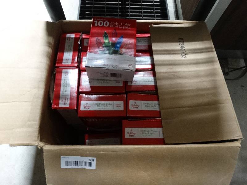 lot 268 image: 34 new boxes of 100 multi color mini lights