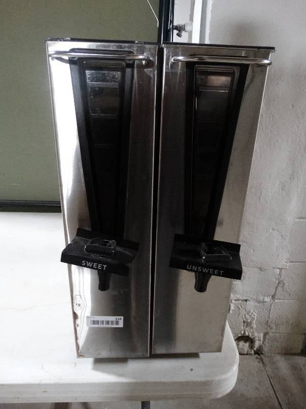 lot 318 image: 2- stainless steel tea dispensers