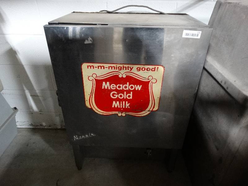 lot 379 image: Norris commercial stainless steel milk cooler dispenser