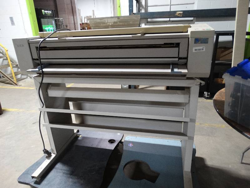 lot 396 image: Xerox 2515 blue print printer w stand