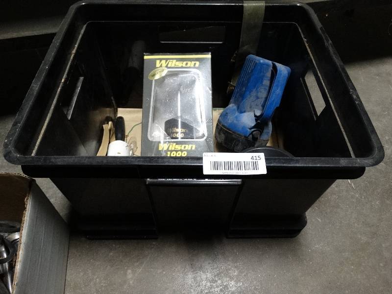 lot 415 image: Crate w misc items