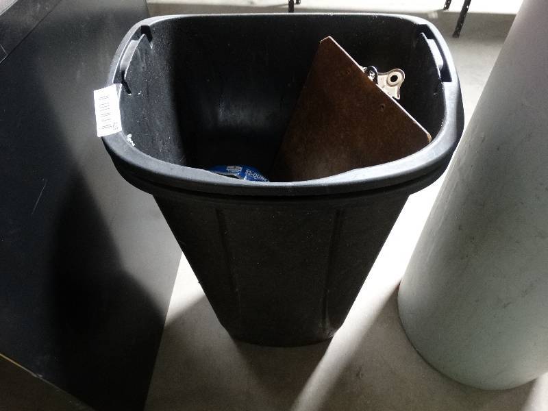lot 428 image: 2 trash cans & misc.