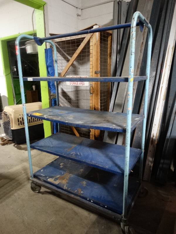 lot 4441 image: 4 shelf rolling rack