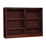 Concepts In Wood MI4836-C Double Wide Bookcase Cherry Finish 6 Shelves