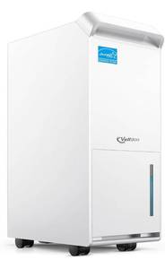 lot 32338 image: Energy Star Dehumidifier for Basement with Drain Hose, 52 Pint DryTank Series Dehumidifiers for Home Large Room, Intelligent Humidity Control