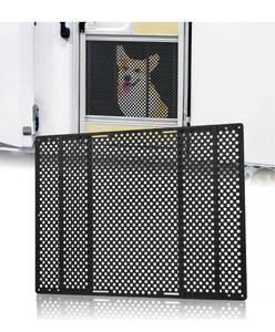 lot 32340 image: Aluminum Alloy RV Entry Screen Door Grille Adjusts from 22- 31.5, Adjustable RV Door Screen Protector, Black