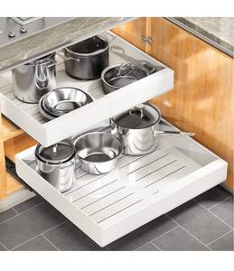 lot 32342 image: Pull-Out Cabinet Organizer with Adhesive Nano Film - For Kitchen, Pantry, Bathroom Storage