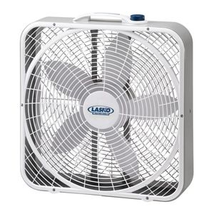 lot 32348 image: Lasko 20 Weather-Shield Performance Box Fan with 3 Speeds 22.5 H White 3720 New