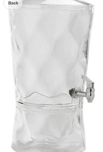 lot 32357 image: Sculptured Beverage Dispenser, 3 Gallon, Clear with a white spout